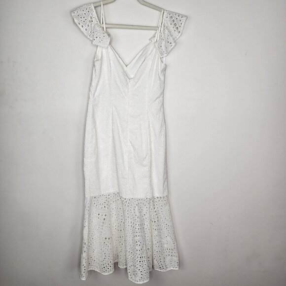 Yumi Kim Off the Shoulder Mermaid Silhouette Eyelet Maxi Dress Small - Picture 8 of 16